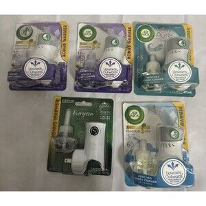 NEW Air Wick/GLADE 5 Plug ins & 5 Scented Oils Fresh Linen, Lavender, Evergreen